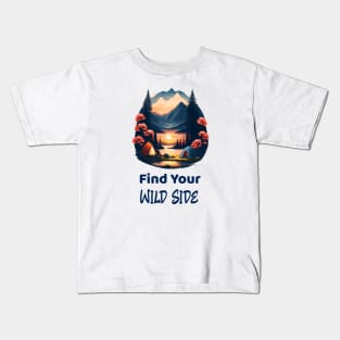 wild camping, adventurer, adventure hiking, design v13 Kids T-Shirt